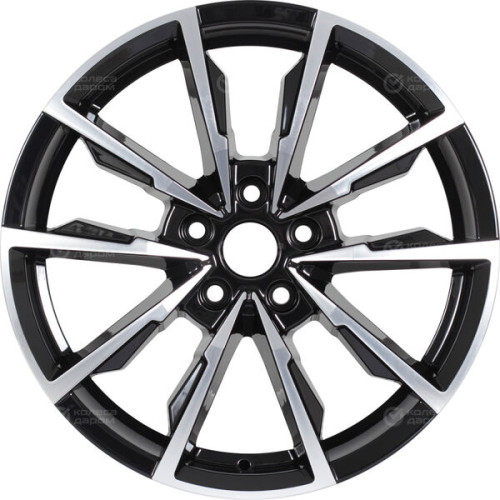 Колесный диск КиК Меренге 7.5xR17 5x114.3 ET35 DIA66.1 черный глянцевый с полированными элементами лицевой поверхности