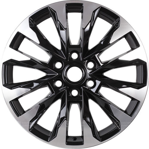 Колесный диск KHOMEN KHW2010 (Tank 300/500) 8xR20 6x139.7 ET36 DIA100.1 чёрный глянцевый с полированной лицевой частью