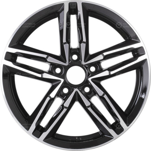 Колесный диск КиК Sayan 6xR16 5x100 ET38 DIA57.1 черный глянцевый с полированными элементами лицевой поверхности