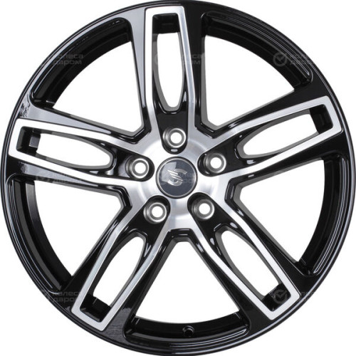 Колесный диск СКАД Женева 7xR18 5x114.3 ET35 DIA67.1 черный глянцевый с полированной лицевой поверхностью