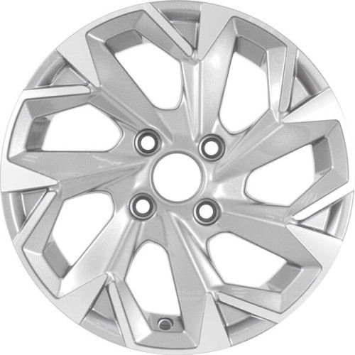 Колесный диск Carwel Вага 1402 5.5xR14 4x100 ET38 DIA67.1 серебристый с полированной лицевой частью