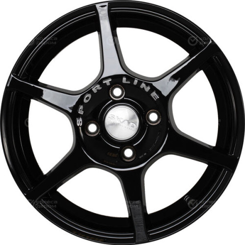 Колесный диск СКАД Ягуар 5.5xR14 4x98 ET38 DIA58.6 черный глянцевый с полированной лицевой поверхностью