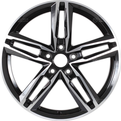Колесный диск Carwel Малык 140 7.5xR18 5x100 ET35 DIA67.1 чёрный глянцевый с полированной лицевой поверхностью
