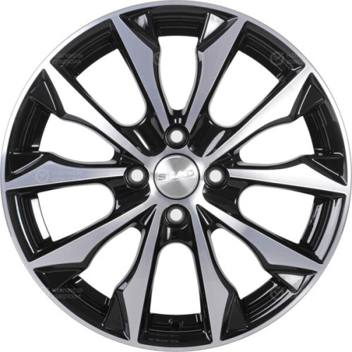 Колесный диск СКАД Нагоя 6xR16 4x100 ET41 DIA60.1 черный глянцевый с полированной лицевой поверхностью