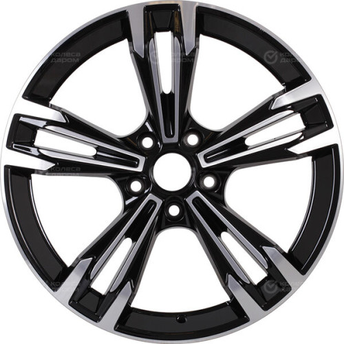 Колесный диск КиК KarreraLight 7xR18 5x112 ET35 DIA66.6 черный глянцевый с полированными элементами лицевой поверхности