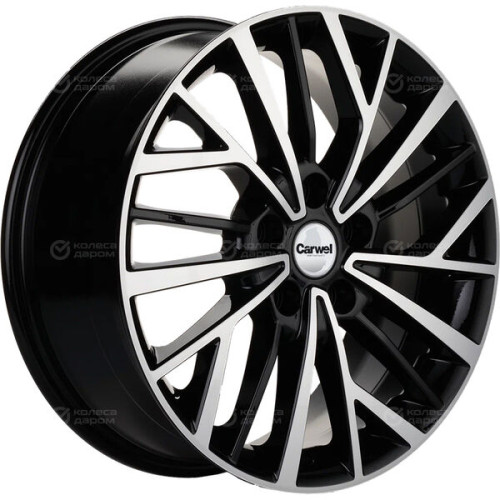 Колесный диск Carwel Токо 1717 7xR17 5x114.3 ET51 DIA67.1 чёрный глянцевый с полированной лицевой частью
