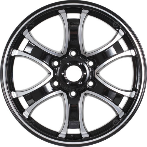 Колесный диск КиК Балеар (КС727) 7.5xR18 6x139.7 ET38 DIA67.1 черный глянцевый с полированными элементами лицевой поверхности