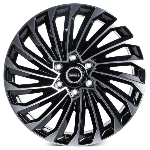Легковой диск Skill Wheels SV603 9x20 6x139,7 ET28 106,1 чёрный глянцевый + полированные спицы