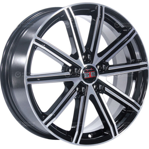 Колесный диск Alcasta M64 7xR17 5x108 ET45 DIA63.3 черный глянцевый с полированной лицевой частью