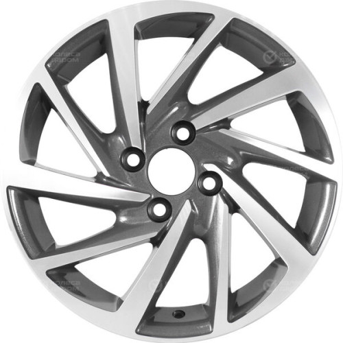 Колесный диск KDW KD1530 6xR15 4x100 ET46 DIA60.1 темно-серый с полированной лицевой частью