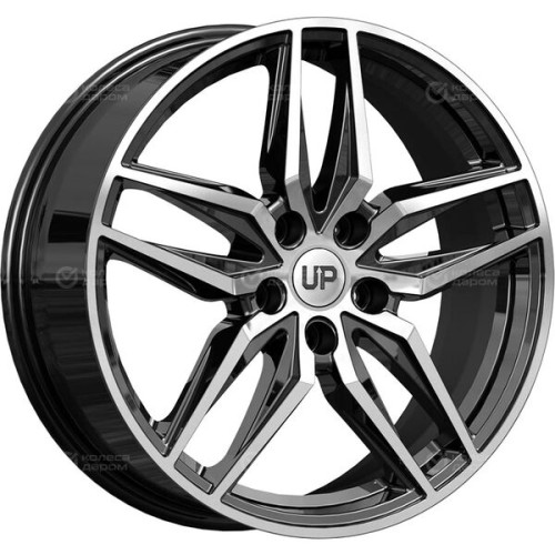 Колесный диск WUP Up112 7xR18 5x110 ET45 DIA67.1 черный глянцевый с полированными элементами лицевой поверхности