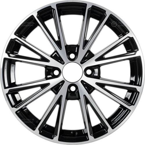 Колесный диск КиК Меандр 6xR16 4x100 ET40 DIA67.1 черный глянцевый с полированными элементами лицевой поверхности