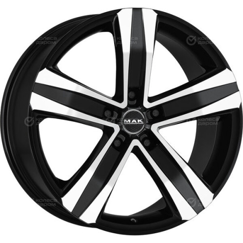 Колесный диск MAK Stone 5 7.5xR18 5x108 ET45 DIA63.4 черный глянцевый с полированной лицевой частью