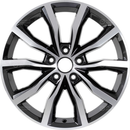 Колесный диск КиК Портер 7.5xR18 5x114.3 ET35 DIA66.1 черный глянцевый с полированными элементами лицевой поверхности