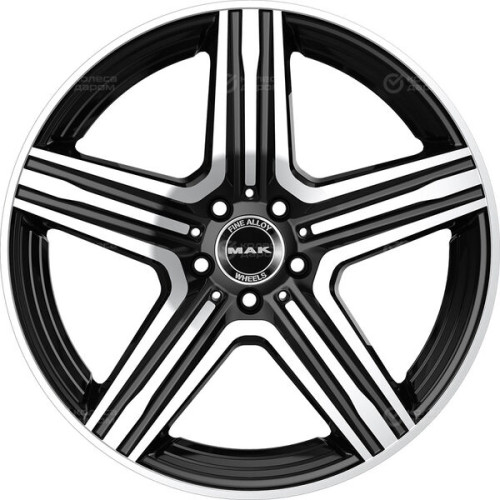 Колесный диск MAK Lewis 9xR18 5x112 ET50 DIA66.6 чёрный глянцевый с полированной лицевой частью