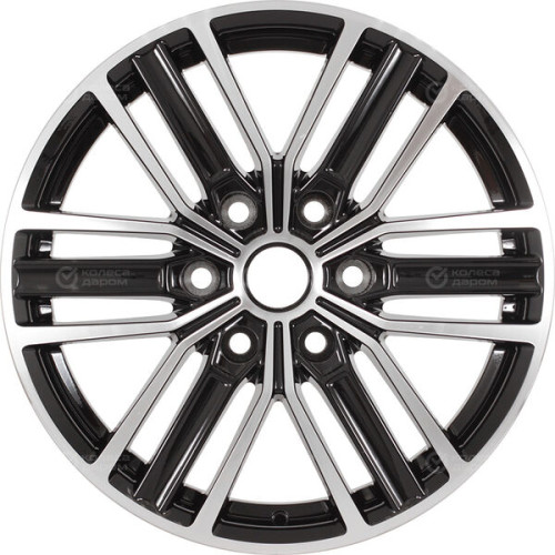 Колесный диск Carwel Джирим 218 7.5xR18 6x139.7 ET25 DIA106.1 чёрный глянцевый с полированной лицевой поверхностью
