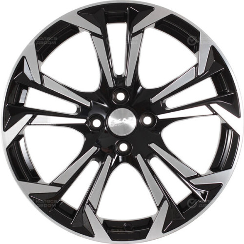 Колесный диск СКАД Дунай 7xR17 4x100 ET45 DIA60.1 (уценка) черный глянцевый с полированной лицевой поверхностью
