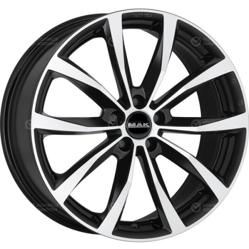 Колесный диск MAK WOLF 8xR18 5x112 ET44 DIA57.1 черный глянцевый с полированной лицевой частью