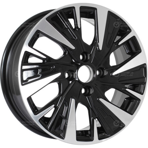 Колесный диск KDW KD1580 6xR15 4x100 ET39 DIA67.1 черный глянцевый с полированными элементами лицевой поверхности