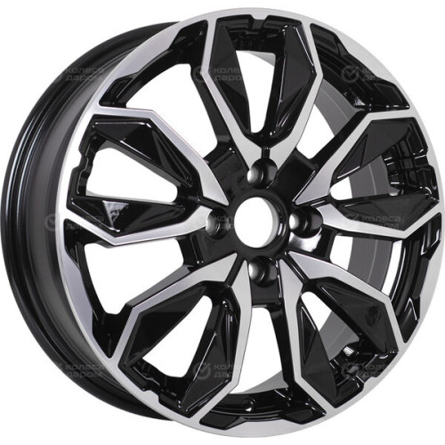 Колесный диск СКАД Сочи 6xR16 4x100 ET45 DIA60.1 черный глянцевый с полированной лицевой поверхностью