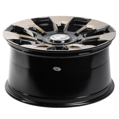 Легковой диск CMST SL374 11x22 5x112 ET44 66,6 чёрный + полированные спицы под бронзовым лаком