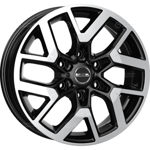 Колесный диск MAK Gravel 7.5xR17 6x139.7 ET38 DIA67.1 чёрный глянцевый с полированной лицевой частью