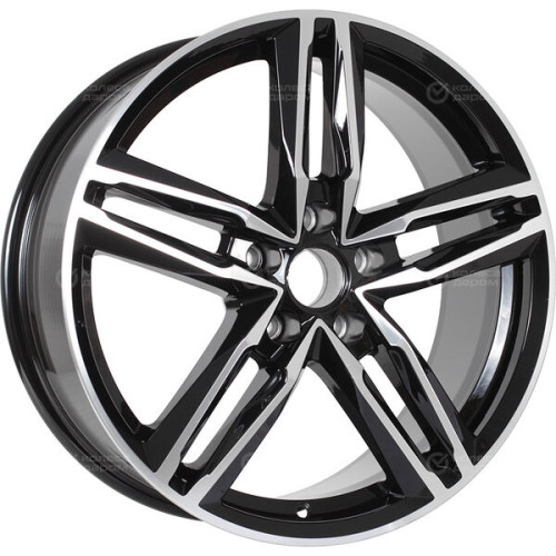 Колесный диск Carwel Малык 140 7.5xR18 5x100 ET35 DIA67.1 чёрный глянцевый с полированной лицевой поверхностью