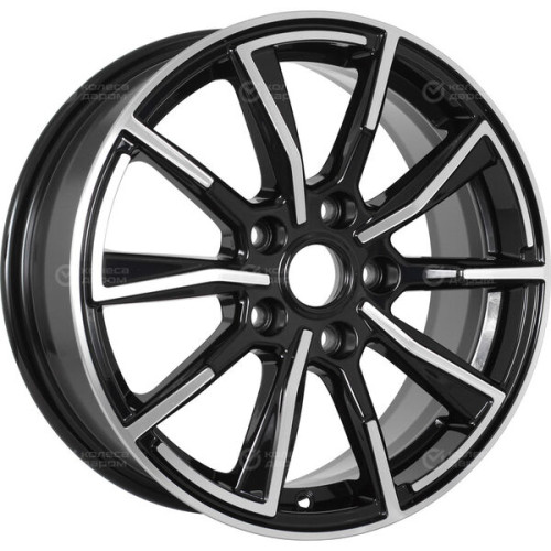 Колесный диск Carwel Лабаз 6.5xR16 5x114.3 ET45 DIA60.1 чёрный глянцевый с полированной лицевой поверхностью