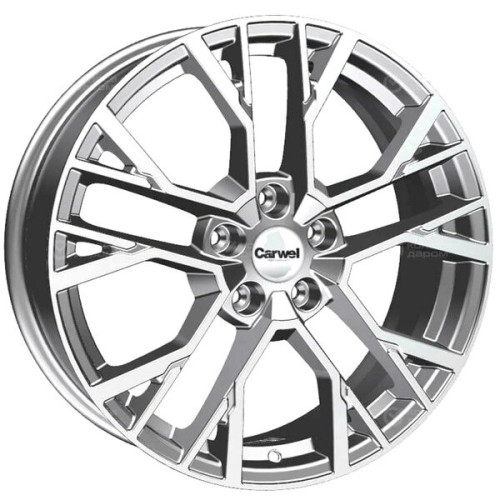 Колесный диск Carwel Камак 1810 7xR18 5x108 ET36 DIA65.1 серебристый с полированной лицевой частью