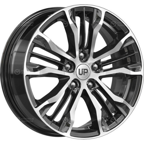 Колесный диск WUP Up106 7xR17 5x110 ET45 DIA67.1 черный глянцевый с полированными элементами лицевой поверхности