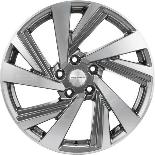 Колесный диск KHOMEN KHW1801 (ZV18_X-trail) 7.5xR18 5x114.3 ET45 DIA66.1 насыщенный темно-серый полностью полированный