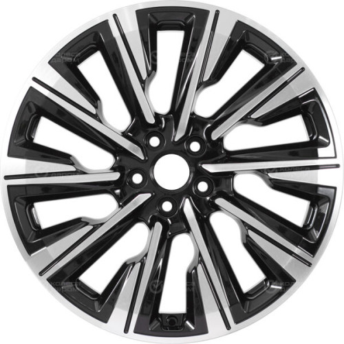 Колесный диск КиК Галего 7.5xR19 5x114.3 ET45 DIA67.1 черный глянцевый с полированными элементами лицевой поверхности