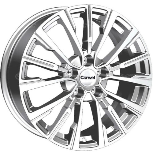 Колесный диск Carwel Базан 1720 7xR17 5x108 ET33 DIA60.1 серебристый с полированной лицевой частью