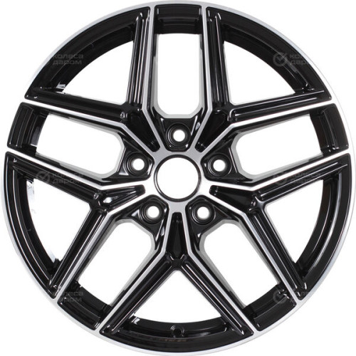 Колесный диск КиК Юнион 7xR17 5x114.3 ET38 DIA67.1 (уценка) черный глянцевый с полированными элементами лицевой поверхности