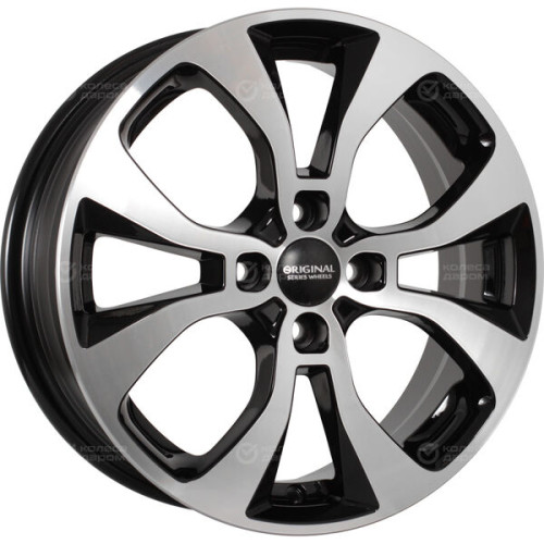 Колесный диск СКАД KL-296 6xR16 4x100 ET41 DIA60.1 черный глянцевый с полированной лицевой поверхностью