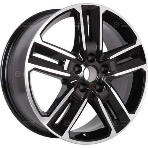 Колесный диск КиК Backfire 8xR18 5x114.3 ET45 DIA67.1 черный глянцевый с полированными элементами лицевой поверхности