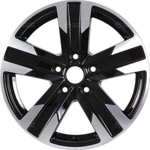 Колесный диск КиК Висмут 7xR16 5x114.3 ET45 DIA66.1 черный глянцевый с полированными элементами лицевой поверхности