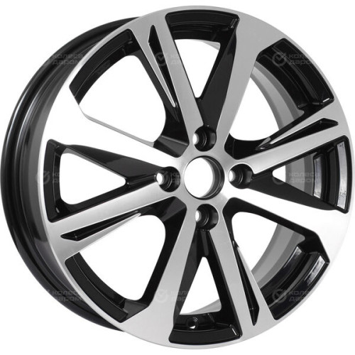 Колесный диск СКАД KL-325 6xR16 4x100 ET50 DIA60.1 черный глянцевый с полированной лицевой поверхностью