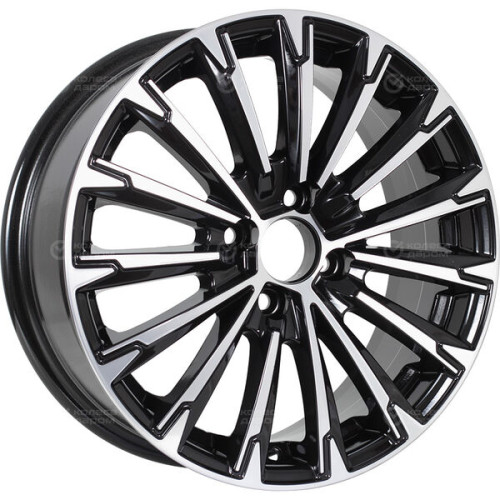 Колесный диск KDW KD1610 6.5xR16 5x114.3 ET50 DIA67.1 глянцевый черный с полированной лицевой частью