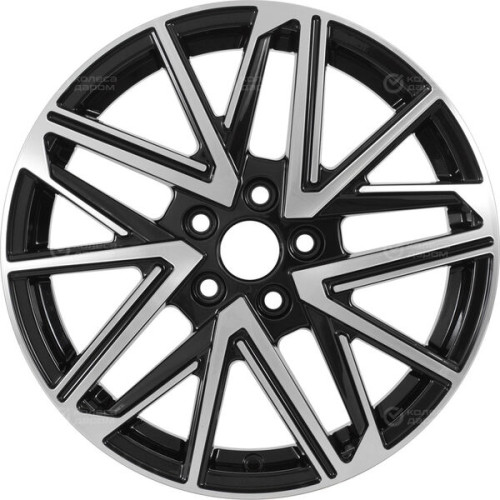 Колесный диск Carwel Галилео 6xR16 5x114.3 ET48 DIA67.1 чёрный глянцевый с полированной лицевой поверхностью