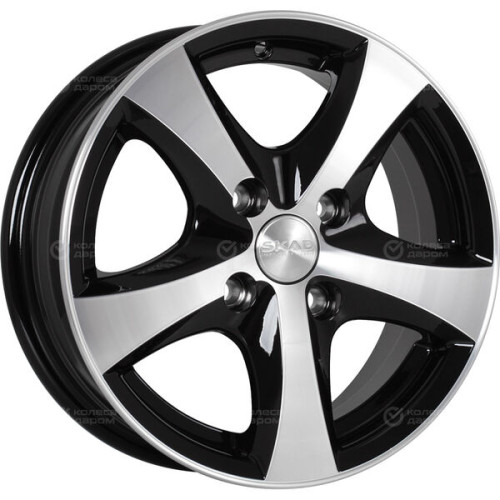 Колесный диск СКАД Уран-2 5.5xR14 5x114.3 ET35 DIA67.1 черный глянцевый с полированной лицевой поверхностью