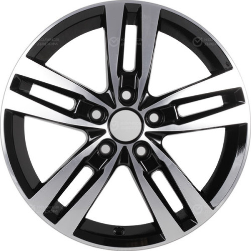 Колесный диск КиК Rassvet 6.5xR16 5x114.3 ET50 DIA66.1 черный глянцевый с полированными элементами лицевой поверхности
