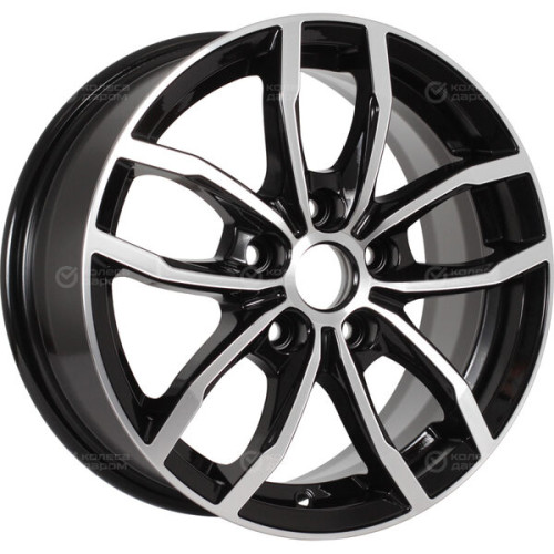 Колесный диск КиК Фрост 6.5xR15 5x108 ET42 DIA67.1 черный глянцевый с полированными элементами лицевой поверхности