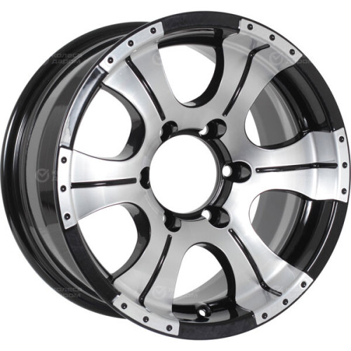 Колесный диск КиК Байконур 7xR15 5x139.7 ET-5 DIA108.5 черный глянцевый с полированными элементами лицевой поверхности