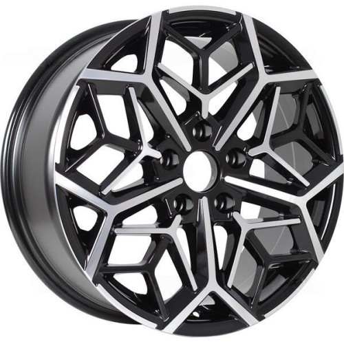 Легковой диск KDW KD1710 7x17 5x114,3 ET50 67,1 Black_Front_Polished
