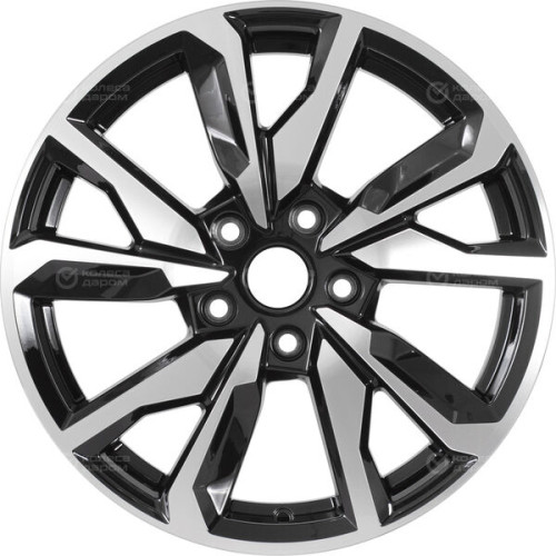 Колесный диск WUP Up114 7xR17 5x114.3 ET40 DIA66.1 черный глянцевый с полированными элементами лицевой поверхности