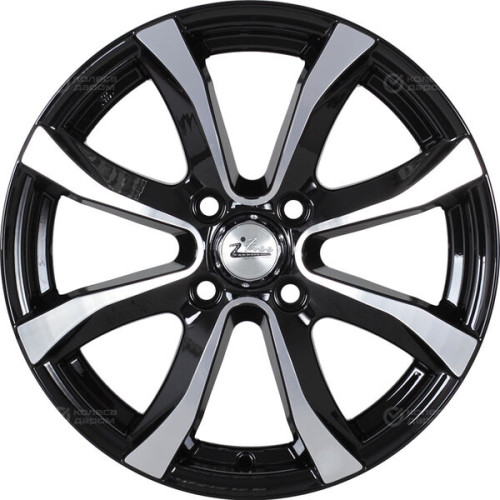 Колесный диск iFree Дайс 6xR15 4x114.3 ET45 DIA67.1 чёрный глянцевый с полированной лицевой частью