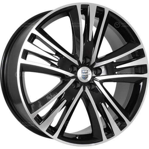 Колесный диск КиК Атлас 8.5xR20 5x108 ET45 DIA63.35 черный глянцевый с полированными элементами лицевой поверхности