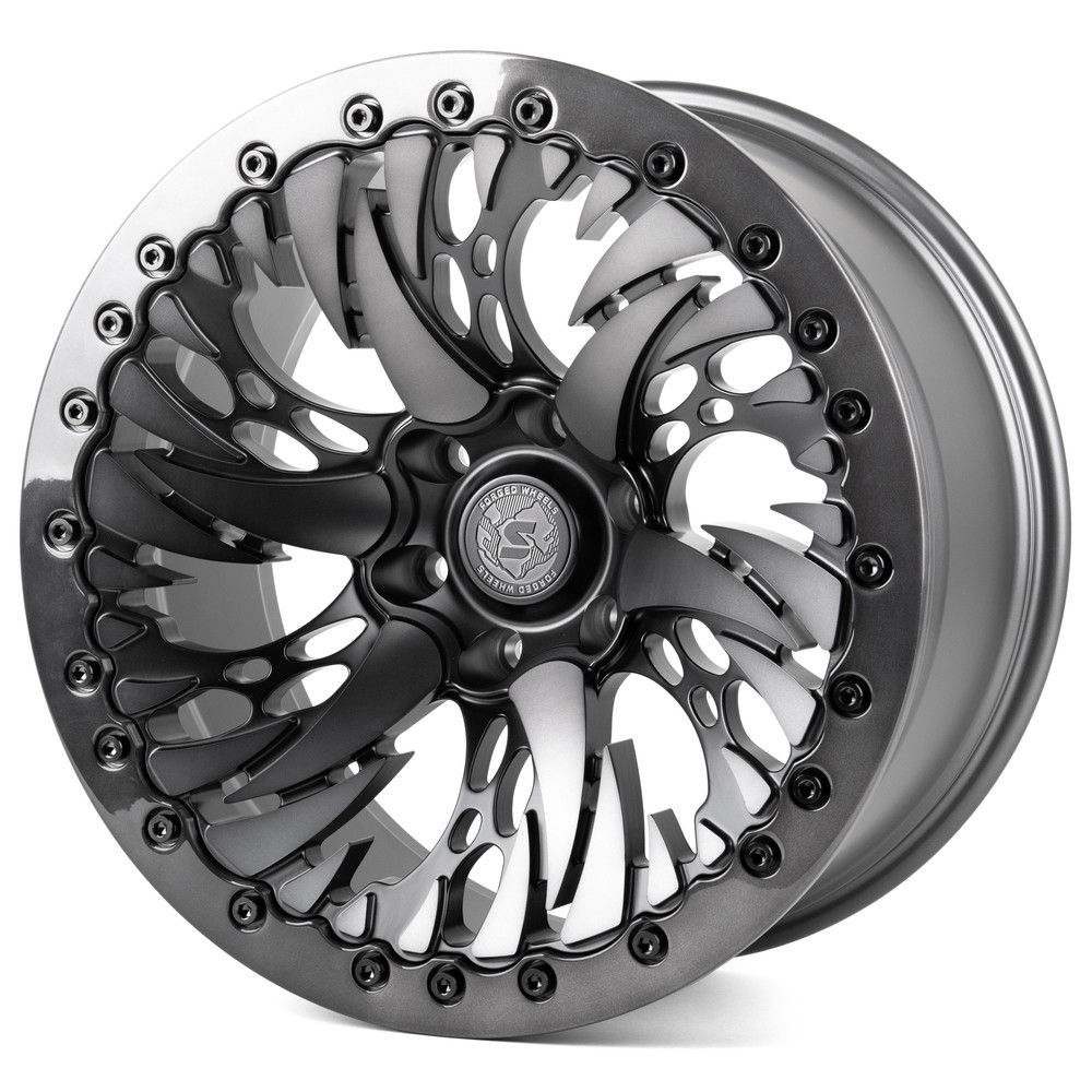 Легковой диск Skill Wheels SV308-SB420 10x20 6x139,7 ET 77,8 Графит матовый + полированные спицы + темный лак
