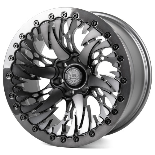Легковой диск Skill Wheels SV308-SB420 10x20 6x139,7 ET 77,8 Графит матовый + полированные спицы + темный лак